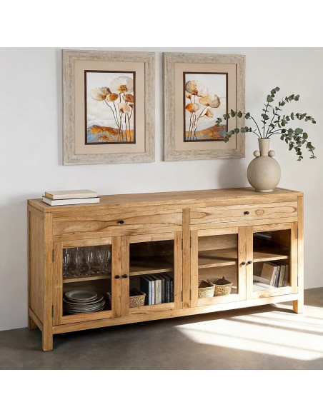 Meuble de rangement vitré avec tiroirs