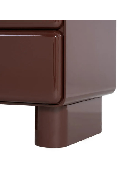 Table de chevet 2 tiroirs bois laqué