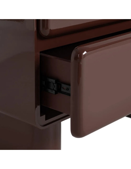 Table de chevet 2 tiroirs bois laqué