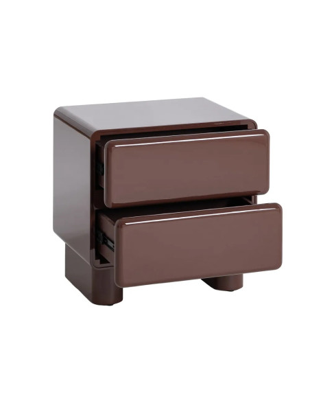 Table de chevet 2 tiroirs bois laqué