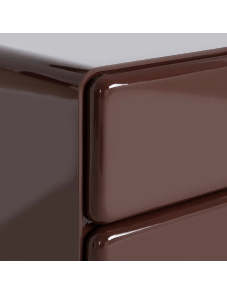 Table de chevet 2 tiroirs bois laqué