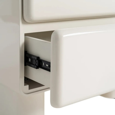 Table de chevet 2 tiroirs bois laqué