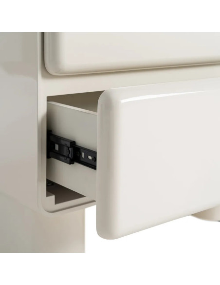 Table de chevet 2 tiroirs bois laqué