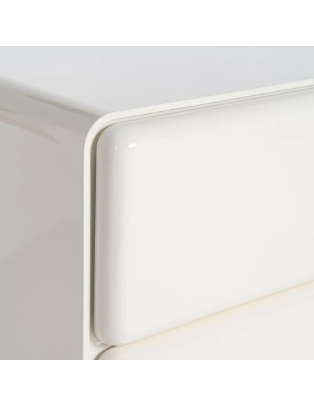 Table de chevet 2 tiroirs bois laqué