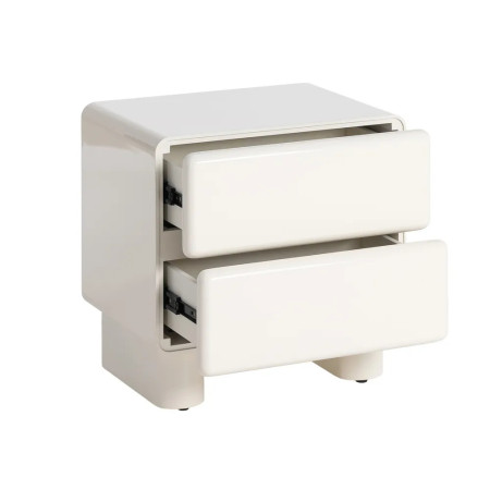 Table de chevet 2 tiroirs bois laqué