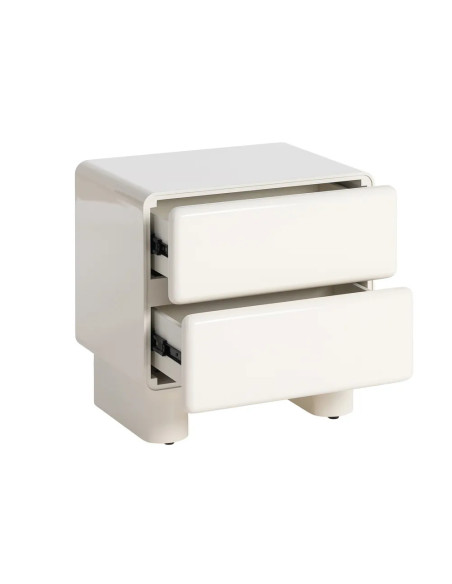 Table de chevet 2 tiroirs bois laqué