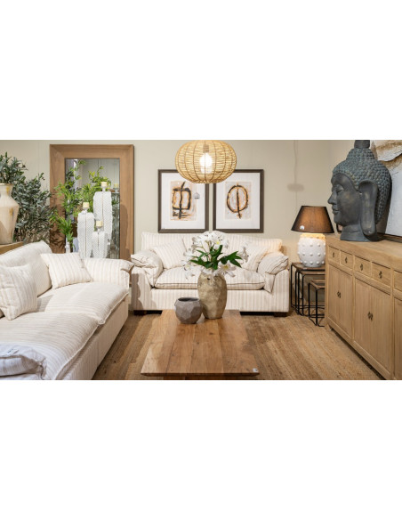 Grande table basse rectangulaire en bois massif d'acacia