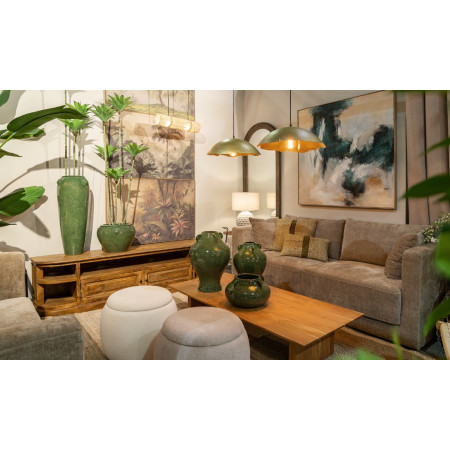 Grand meuble TV demi-lune bois massif