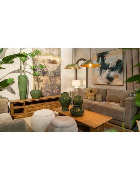 Grande table basse rectangulaire en bois massif d'acacia