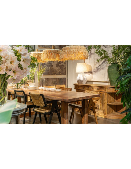 Meuble demi-lune en bois de manguier massif