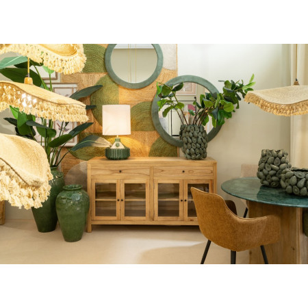 Meuble de rangement vitré avec tiroirs