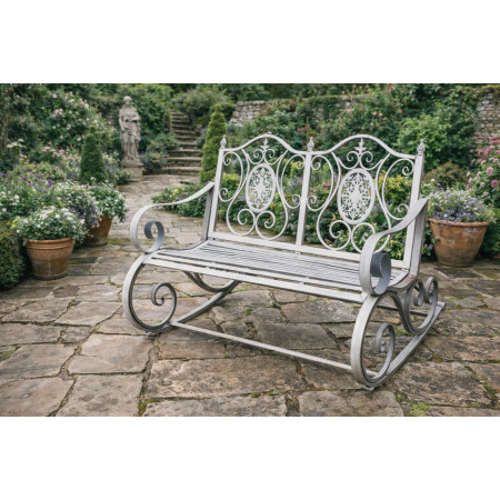 Banc 2 places rocking chair en métal