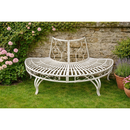 Banc demi-tour d'arbre en métal...