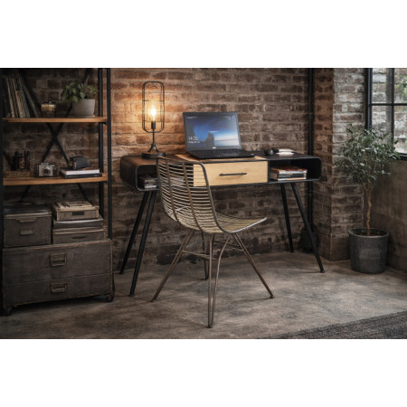 Bureau indus en métal et bois de pin... Bureau indus en métal et bois de pin...