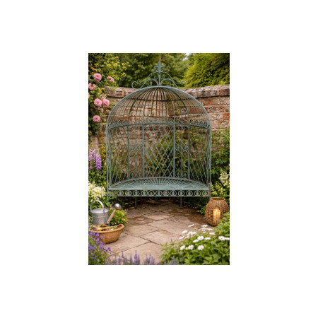 Banc de jardin demi arche style antique