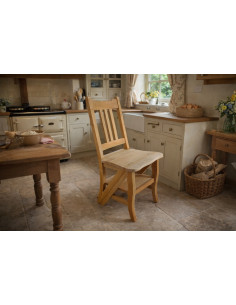 Chaise escabeau en bois...