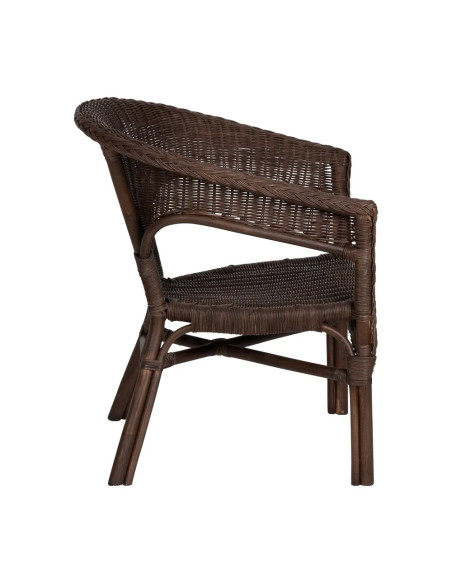 Fauteuil de jardin en rotin avec dossier arrondi