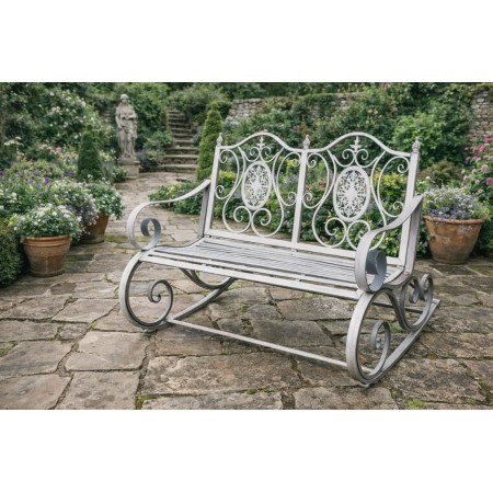 Banc 2 places rocking chair en métal