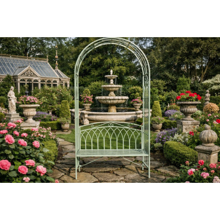 Banc de jardin en métal et arche Banc de jardin en métal et arche