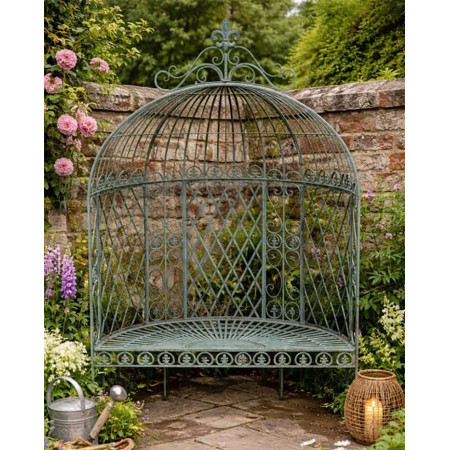 Banc de jardin demi arche style antique