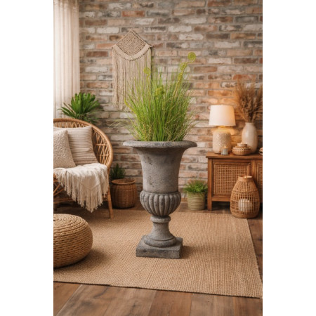 Vase Médicis couleur taupe effet antique Vase Médicis couleur taupe effet antique