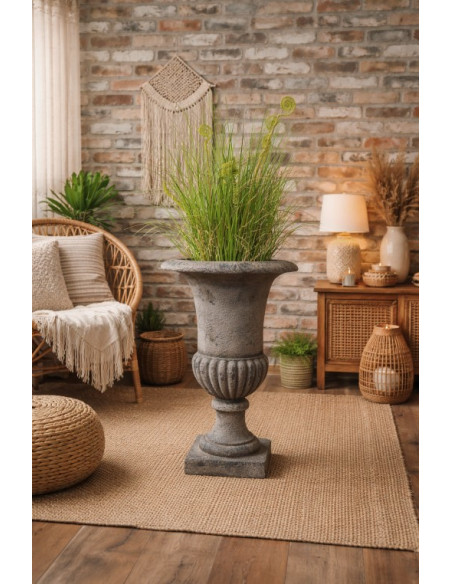 Vase Médicis couleur taupe effet antique