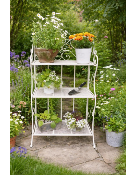 Etagère métallique pour plantes 3 niveaux