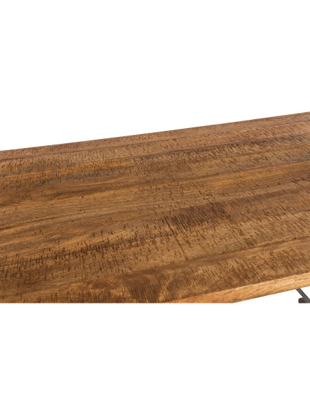 Table bistrot rectangle en manguier et fer forgé Délia