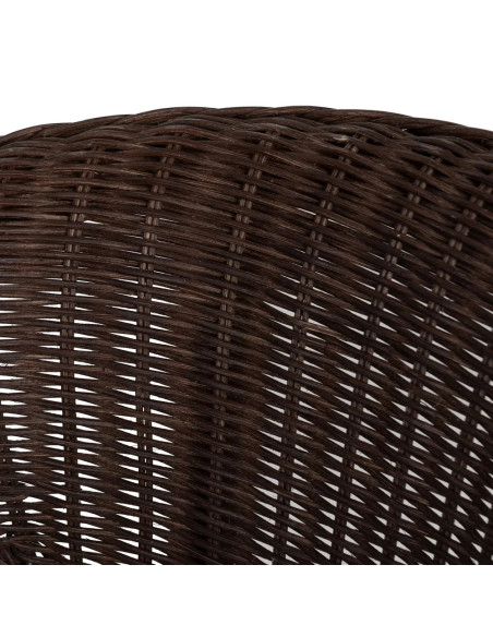 Fauteuil de jardin en rotin avec dossier arrondi