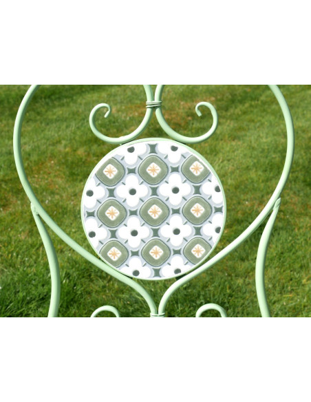 Ensemble de jardin en métal et céramique vert pastel