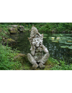 Statue de jardin ELF assis...