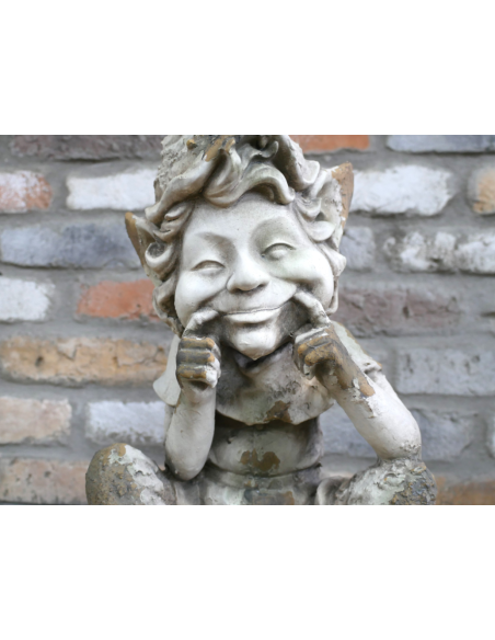 Statue de jardin ELF assis décoratif 49 cm