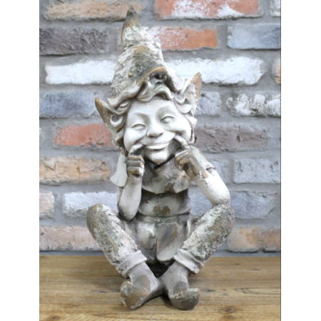 Statue de jardin ELF assis décoratif...