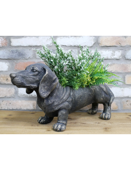 Chien Teckel Décoratif – Jardinière Design en MGO (51 cm)