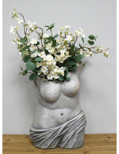 Buste Féminin Artistique – Jardinière Décorative en MGO (50 cm)