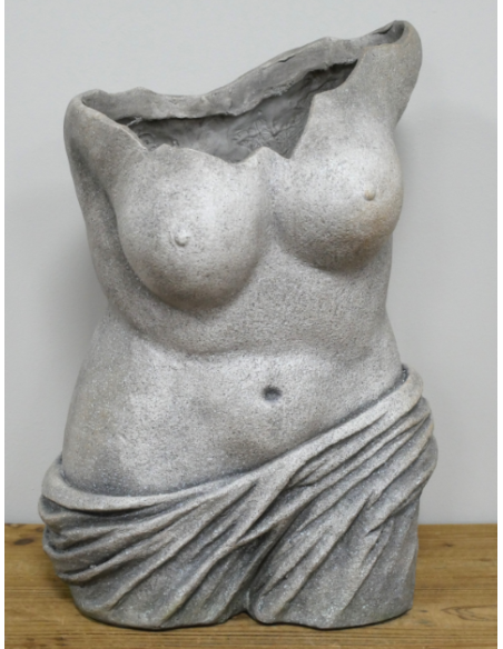 Buste Féminin Artistique – Jardinière Décorative en MGO (50 cm)