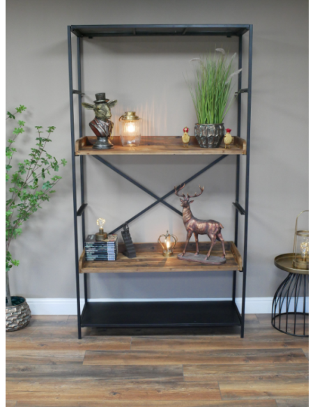 Étagère industrielle bois et métal Design loft 200x110x40