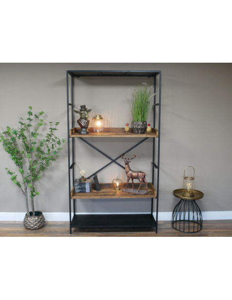 Étagère industrielle bois et métal Design loft 200x110x40
