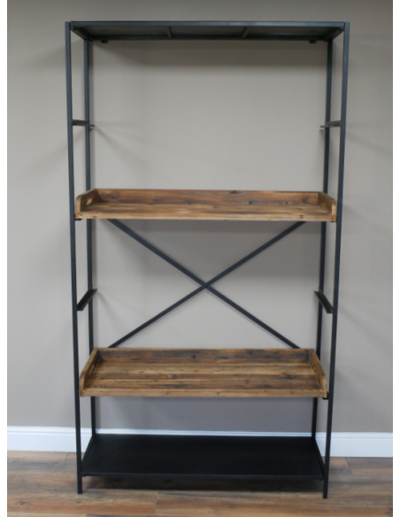 Étagère industrielle bois et métal Design loft 200x110x40