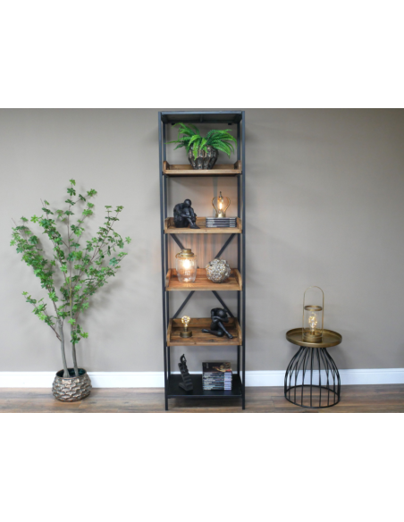 Étagère industrielle bois et métal Design loft 200x55x41