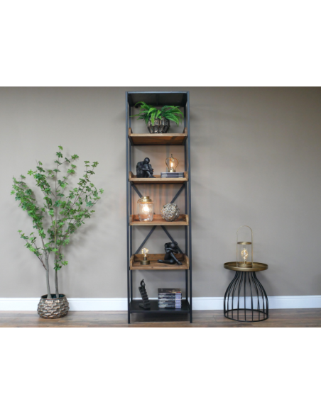 Étagère industrielle bois et métal Design loft 200x55x41