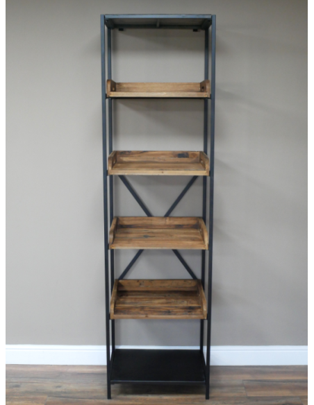 Étagère industrielle bois et métal Design loft 200x55x41