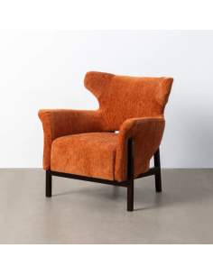 Fauteuil en tissu pêche et...