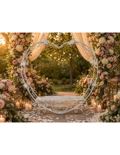 Banc Cœur Romantique en...