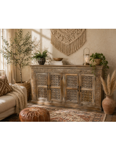 Buffet 4 portes en manguier...