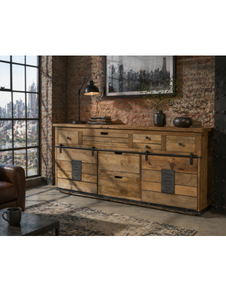 Buffet avec portes coulissantes sur rail 180 cm Gigi