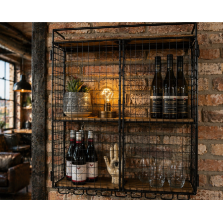 Étagère murale grillage rack à verres...