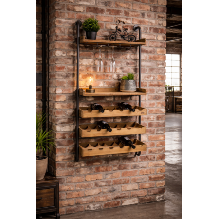 Etagère murale support à verres et...