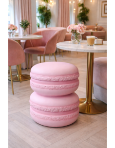 Pouf Macaron Rose Paris...