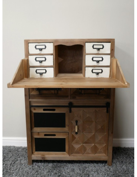 Secrétaire Bohème Élégance – Bois Naturel & Esprit Atelier